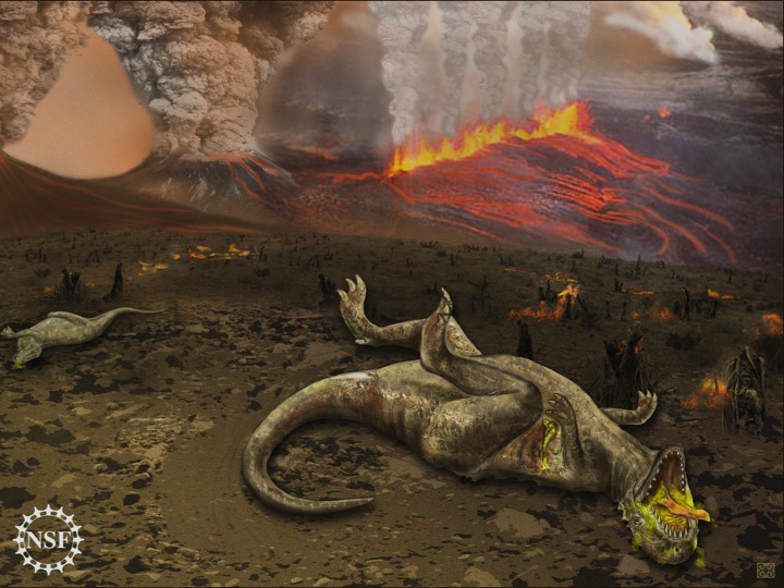 paleocen Динозавров убили вулканы