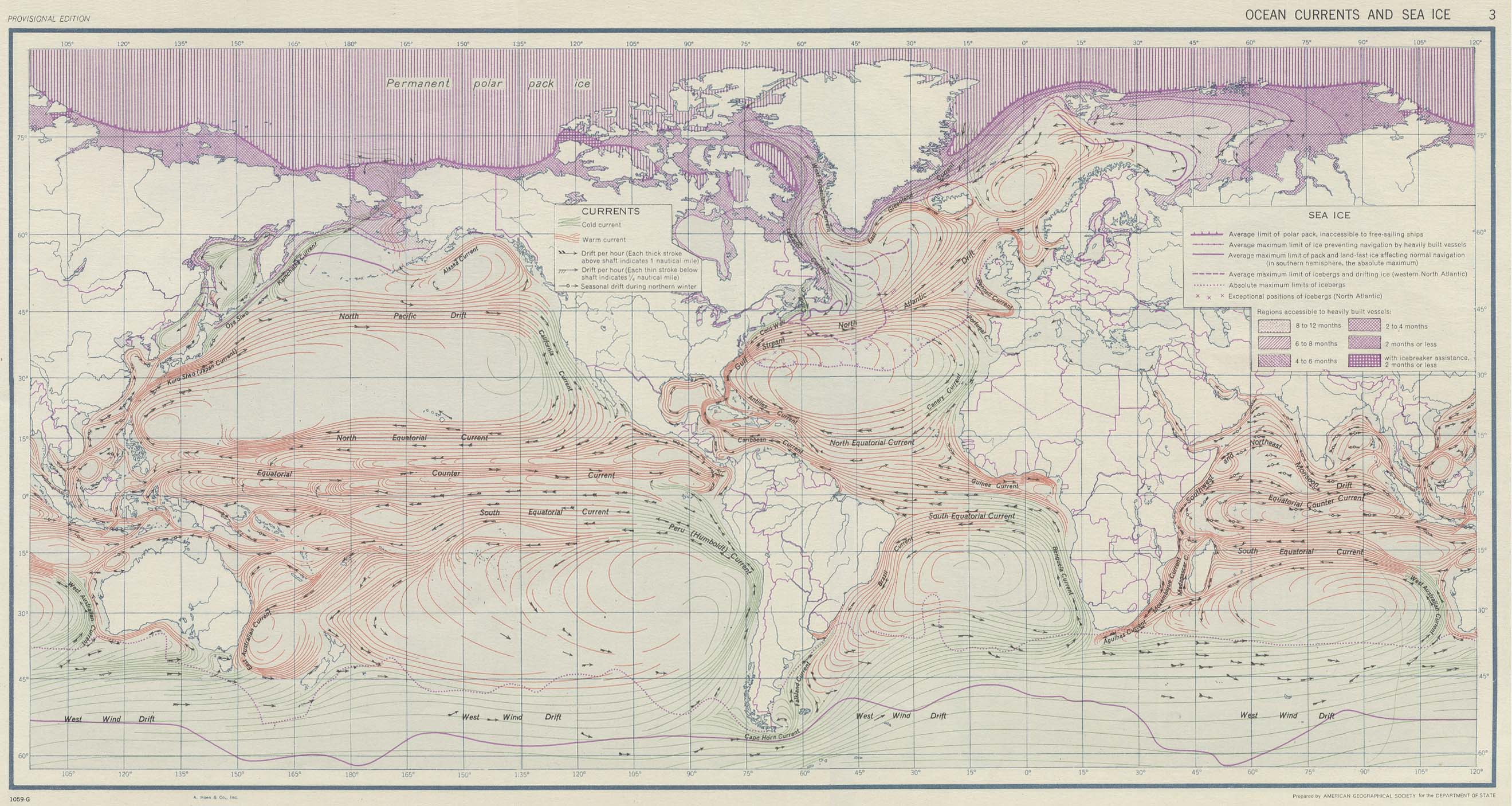 Карта океанических течений