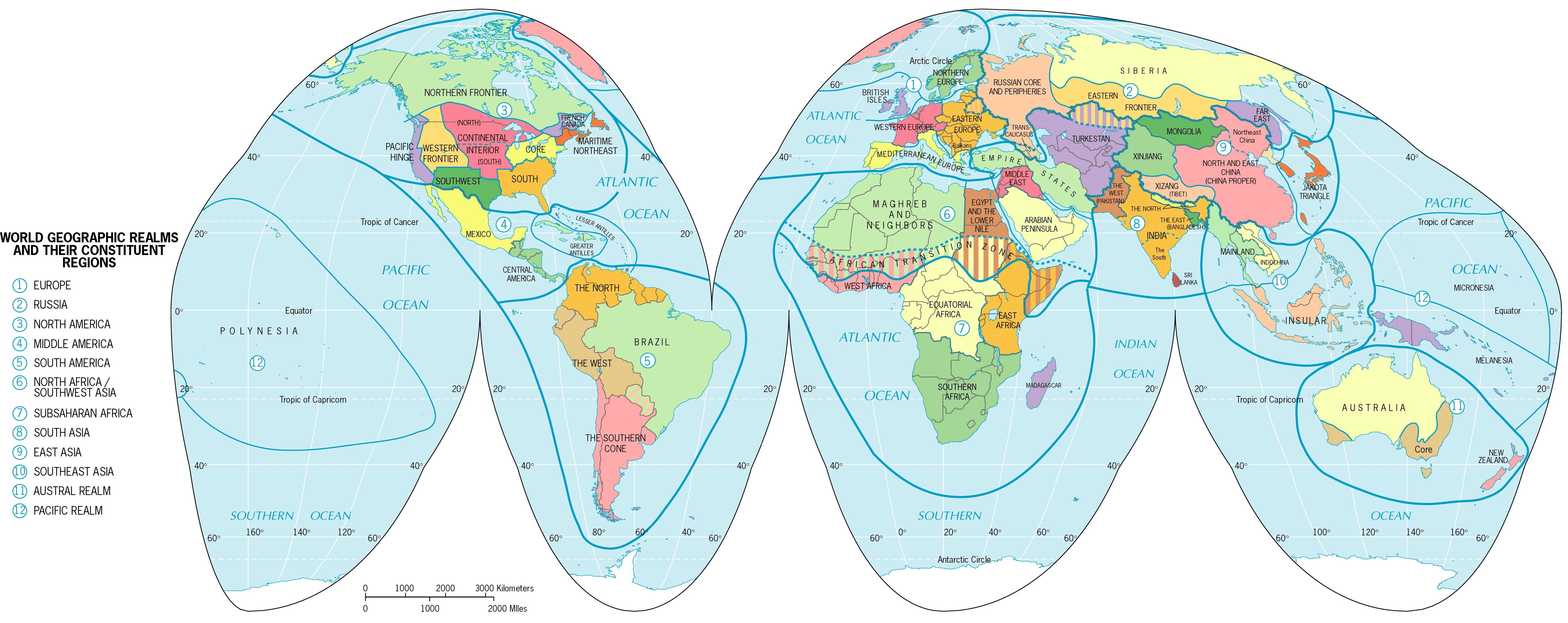 Карта регионов мира